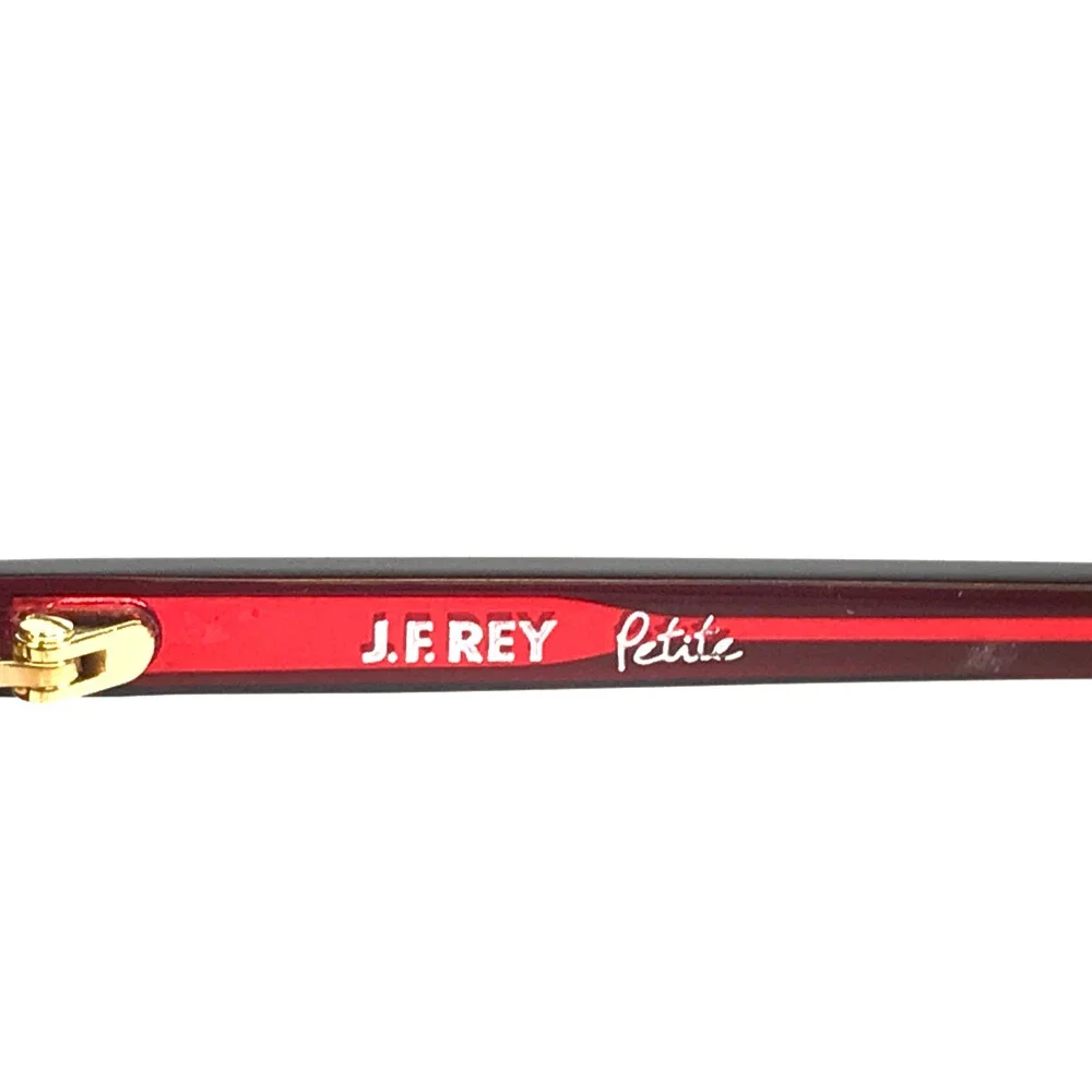 J.F. Rey Petite Eyeglasses Frames PA104 3565 Red Clear Gold Geometric 50-16-140